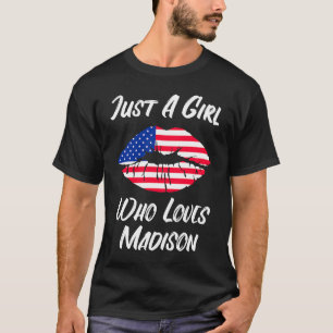 Camiseta Lábios Mouth Love American Flag Madison
