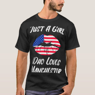 Camiseta Lábios Mouth Love American Flag Manchester