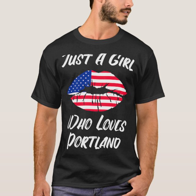Camiseta Lábios Mouth Love American Flag Portland (Frente)