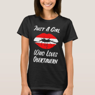 Camiseta Lábios Mouth Love Áustria Flag Obertauern