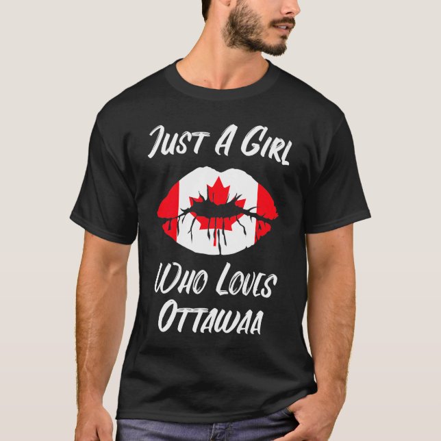 Camiseta Lábios Mouth Love Canada Flag Ottawa (Frente)