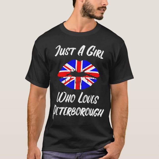 Camiseta Lábios Mouth Love Union Jack Flag Peterborough (Frente)