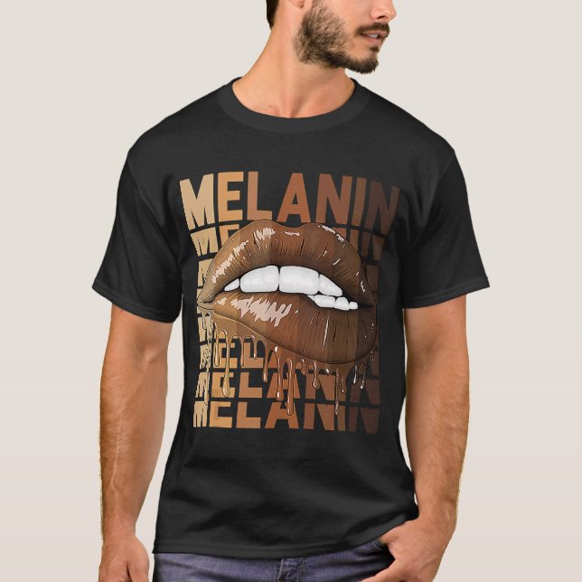 Camiseta Lábios Negra História Rainha BHM Melanin (Frente)