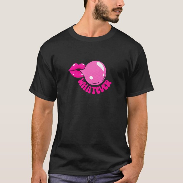 Camiseta Lábios Quentes Rosa Qualquer Que Seja Beijo Beijo  (Frente)