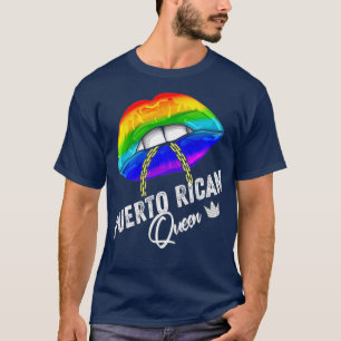 Camiseta Lábios Rainha Porto-Riquenha Gay 