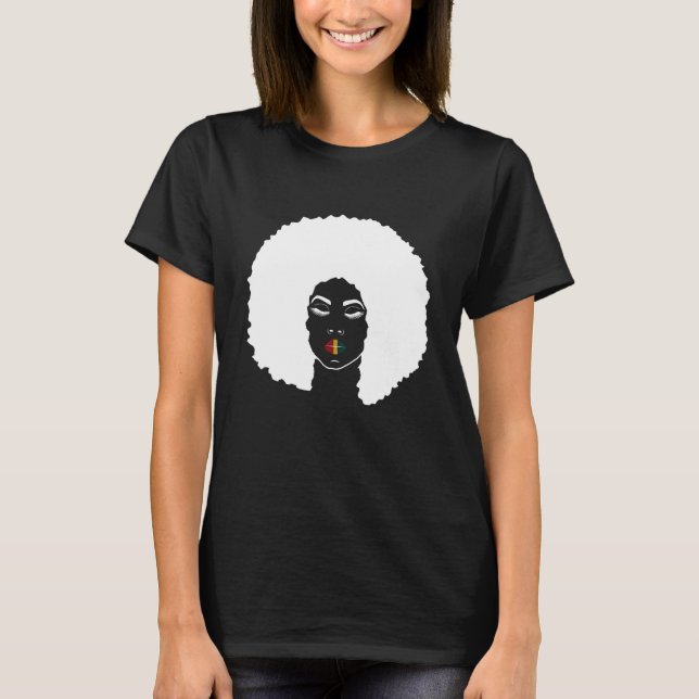 Camiseta Lábios Rainhas Afro Melanin (Frente)
