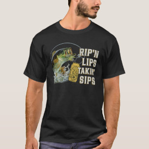 Camiseta Lábios Rip Falando Sips Engraçados Pescar