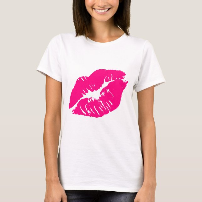 Camiseta Lábios Rosa Beija (Frente)