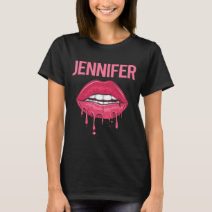 Camiseta Lábios rosa - Nome da Jennifer