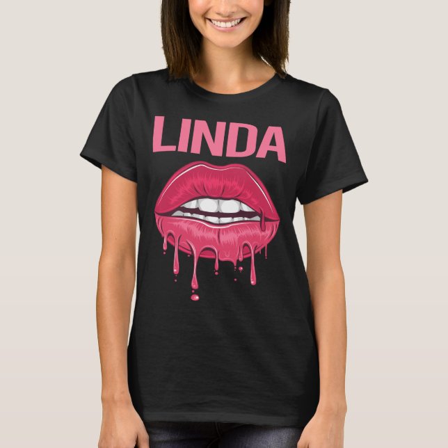 Camiseta Lábios rosa - Nome da Linda (Frente)