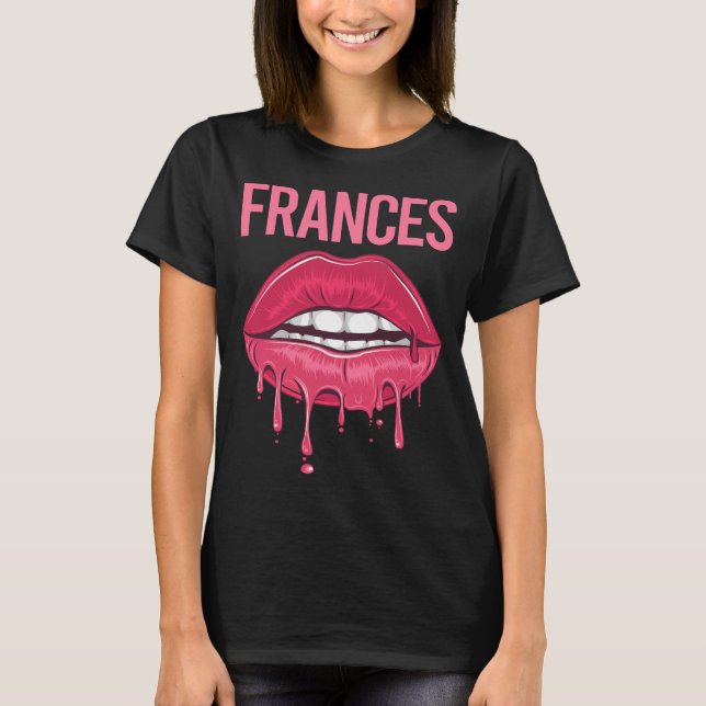 Camiseta Lábios Rosa - Nome de Frances (Frente)