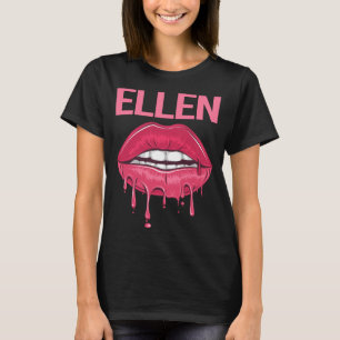 Camiseta Lábios Rosa - Nome Ellen