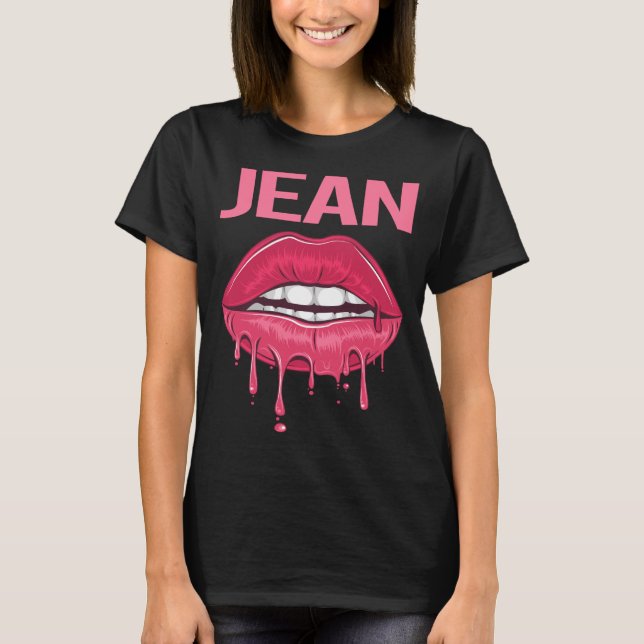 Camiseta Lábios rosa - Nome Jean (Frente)