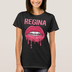 Camiseta Lábios Rosa - Nome Regina