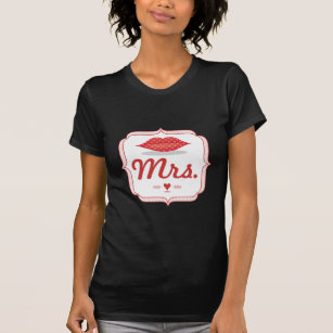 Camiseta Lábios Sra. Hipster Vintage Retro Bride