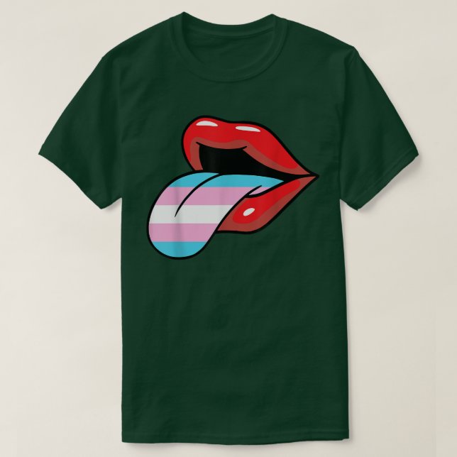 Camiseta Lábios Transgêneros E LGBT-Q Orgulho Trans Da Líng (Frente do Design)