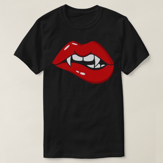 Camiseta Lábios Vampiros com Fang (Frente do Design)