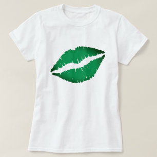 Camiseta Lábios verdes bonitos me beijam Eu sou Rua irlande