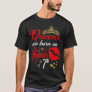 Camiseta Lábios Vermelho Bonito Filas são Nasceres no 7 de 