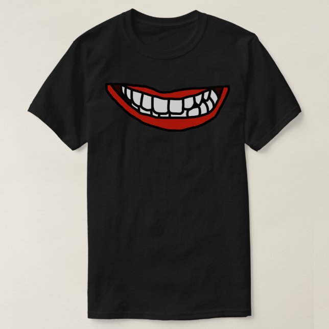 Camiseta Lábios vermelhos Boca branca (Frente do Design)