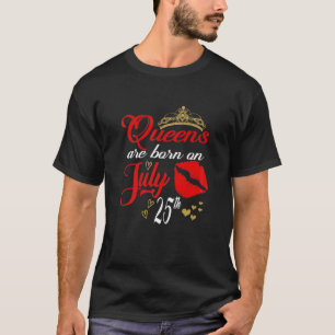 Camiseta Lábios Vermelhos Bonitos São Nasceres Em 25 De Jul