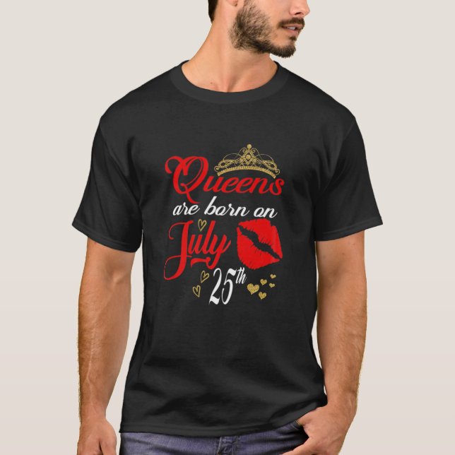 Camiseta Lábios Vermelhos Bonitos São Nasceres Em 25 De Jul (Frente)