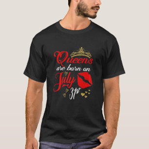 Camiseta Lábios Vermelhos Bonitos São Nasceres Em 31 De Jul