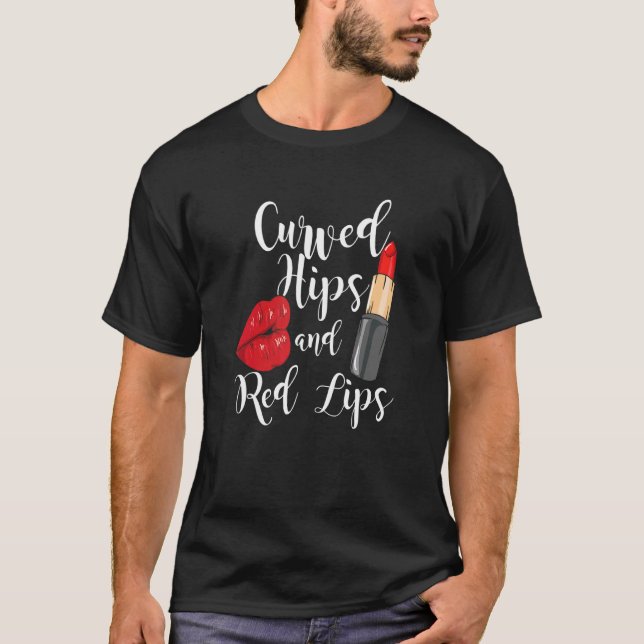 Camiseta Lábios Vermelhos Encantadores Pássaros Curvos Páss (Frente)