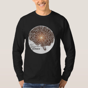 Camiseta Labirinto cerebral com luz - seu caminho para a pa