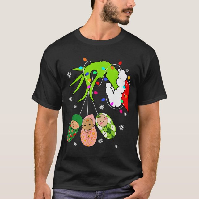 Camiseta Labor And Delivery Nurse Merry Christmas Xmas Ligh (Frente)