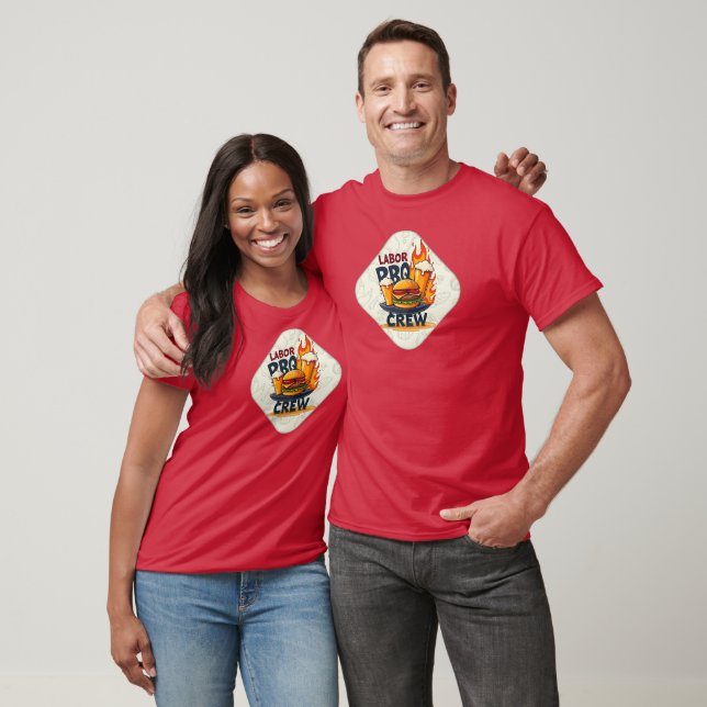 Camiseta Labor Day BBQ Crew Flame Grill Shirt – Worker Holi (Unissex)