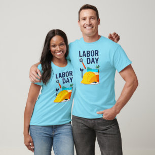 Camiseta Labor Day Construction Worker Helmet Design