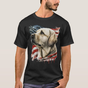 Camiseta Laboratório Amarelo com a bandeira americana