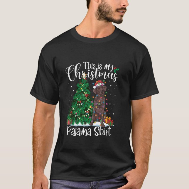 Camiseta Laboratório de Chocolate Engraçado no Natal Labrad (Frente)