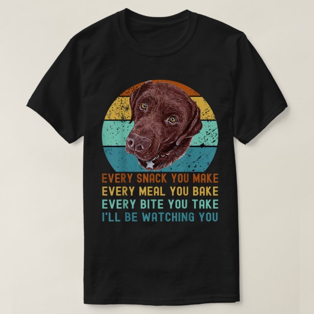 Camiseta Laboratório de Chocolate Labrador Cachorro Vendedo (Frente do Design)
