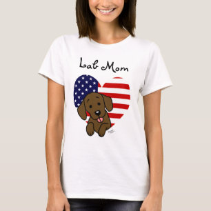 Camiseta Laboratório de Chocolate Mãe e Bandeira Americana