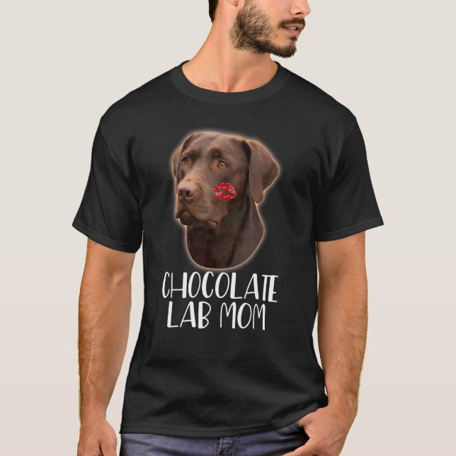 Camiseta Laboratório de Chocolate Mamãe Chocolate Labrador  (Frente)