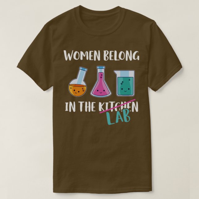 Camiseta Laboratório de Ciência da Química de Mulheres (Frente do Design)