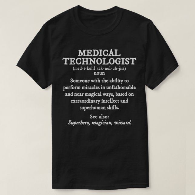 Camiseta Laboratório de Medicina Engraçado Definição de Tec (Frente do Design)
