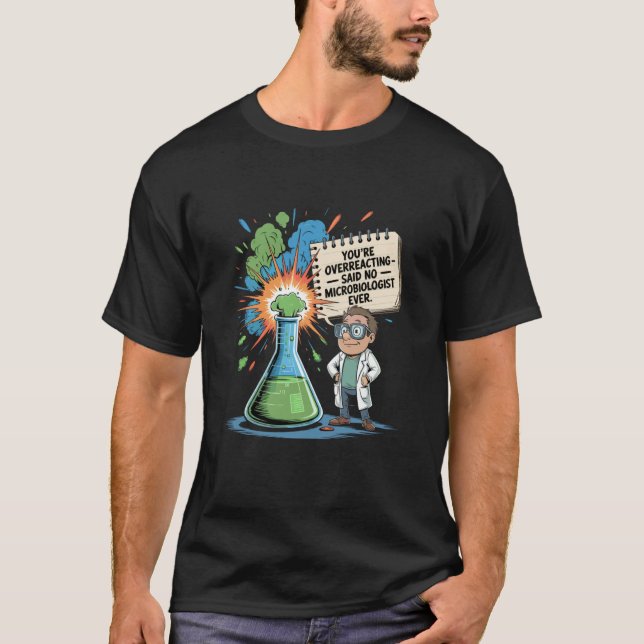 Camiseta Laboratório de Microbiologia Amor Professor de Bio (Frente)