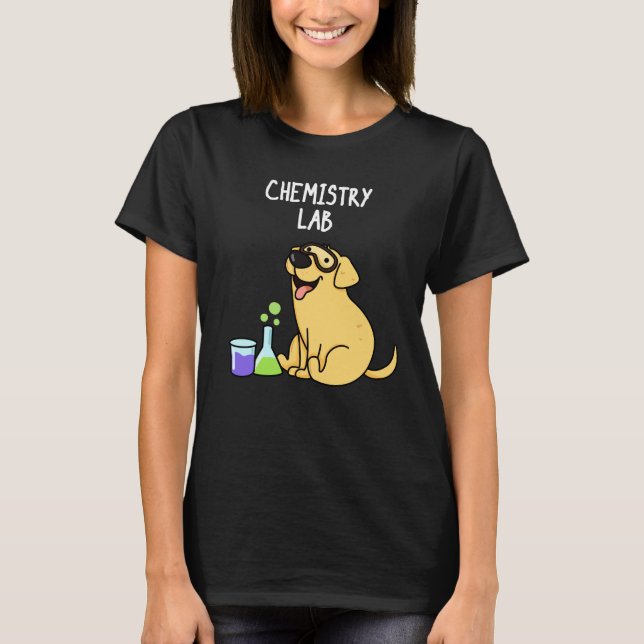 Camiseta Laboratório de Química Funny Labrador Cachorro Esc (Frente)