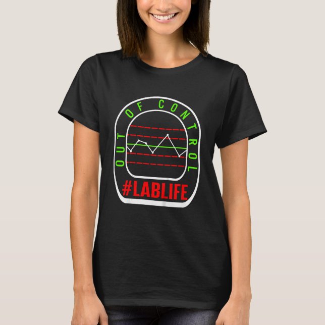 Camiseta Laboratório De Vida Infantil Fora De Controle De Q (Frente)
