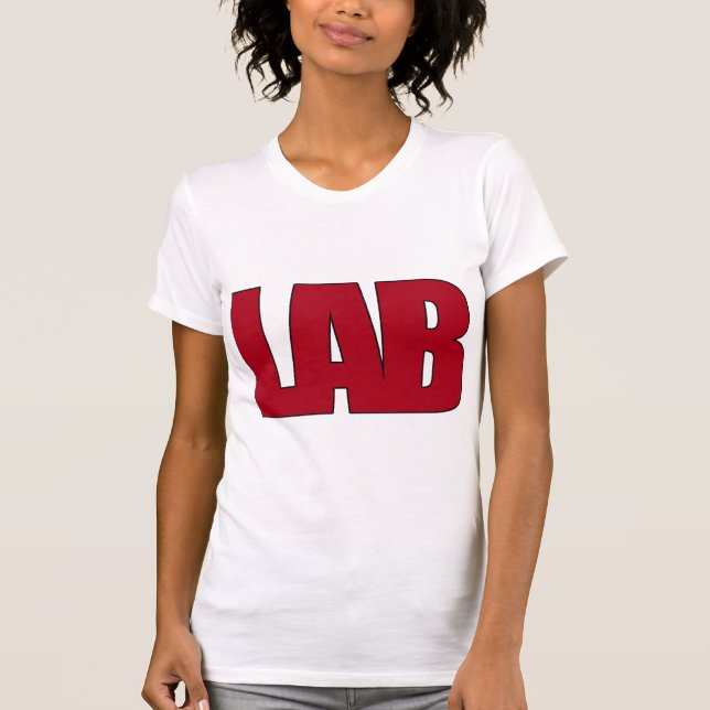 CAMISETA LABORATÓRIO LABORATÓRIO DE LETRAS VERMELHAS GRANDE (Frente)