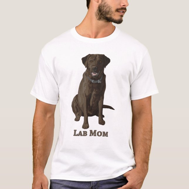 Camiseta Laboratório Mãe Chocolate Brown Labrador Retriever (Frente)