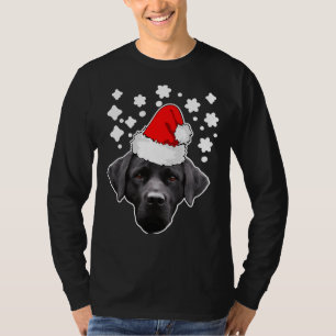 Camiseta Laboratório Preto De Natal Labrador Em Papais noei