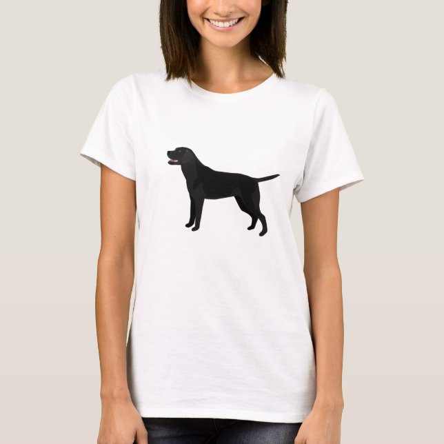 Camiseta Laboratório Preto - Silhueta de Raça do Labrador (Frente)
