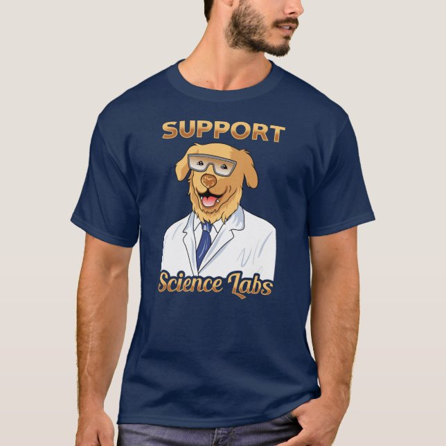 Camiseta Laboratórios de Ciência de Apoio Labrador Gag (Frente)