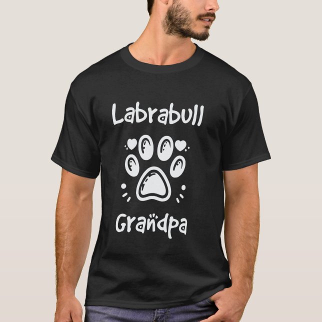 Camiseta Labrabull Vô Labrador Retriever Pit Bull Mistura  (Frente)