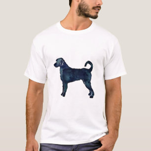 Camiseta Labradoodle Dog Breed Silhouette Black Watercolor