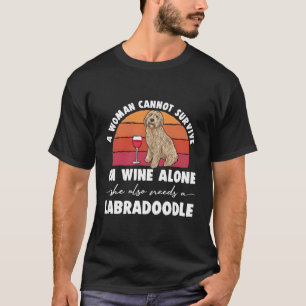 Camiseta Labradoodle Dog Lover Wine Labradoodle Mãe